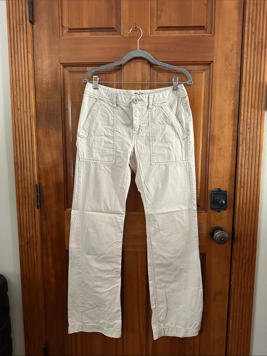 Polo Ralph Lauren Pants - Polo by Ralph Lauren Women's Cream Wide-Leg Utility Trousers